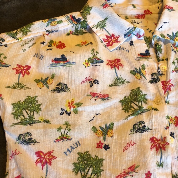 Women’s size medium style & Co. Maui button down shirt - Picture 2 of 9